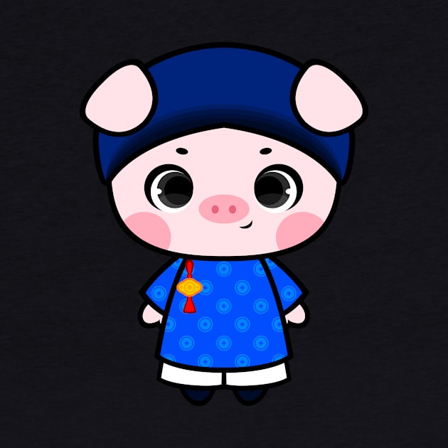 Cute Little Piggy in Ao dai ngu than for men by alien3287